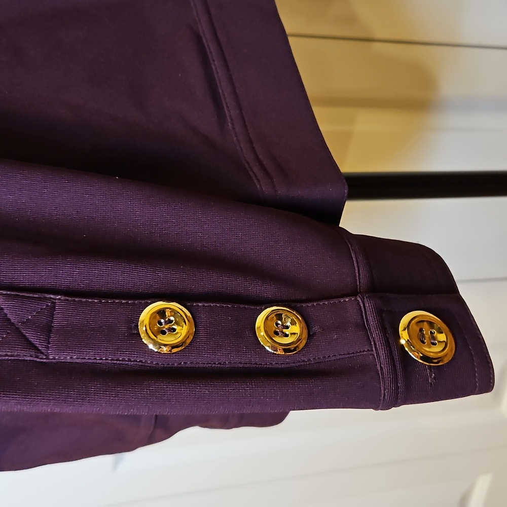 BOSTON PROPER Purple amd Gold Utility Jacket with Modern Silhouette XS Zipup - Picture 6 of 11